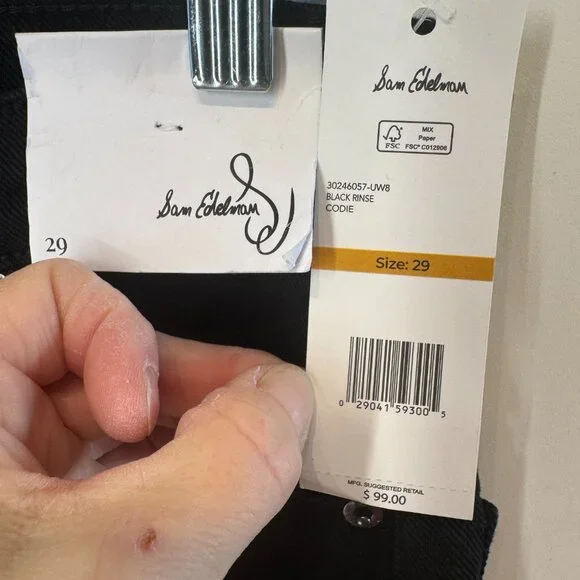 NWT Sam Edelman Codie High-rise Wide Leg Ankle Jeans in Black - Picture 4 of 11